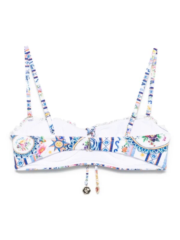 Camilla Bikinitop met gestrikte voorkant - Wit