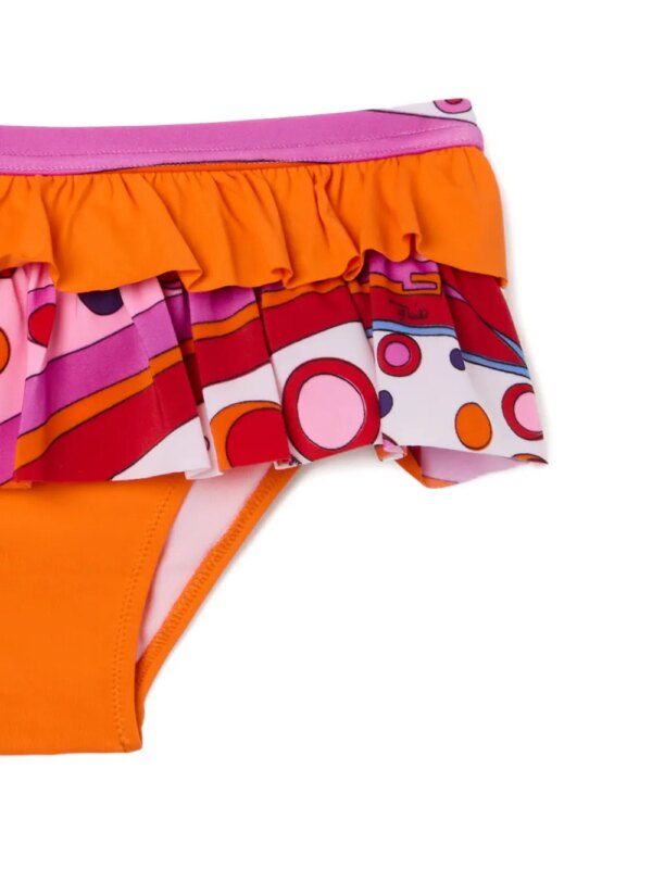 PUCCI Junior Bikini met ruches en Fontane-print - Oranje