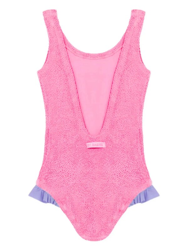 MC2 Saint Barth Kids Tiana badpak met ruches - Roze