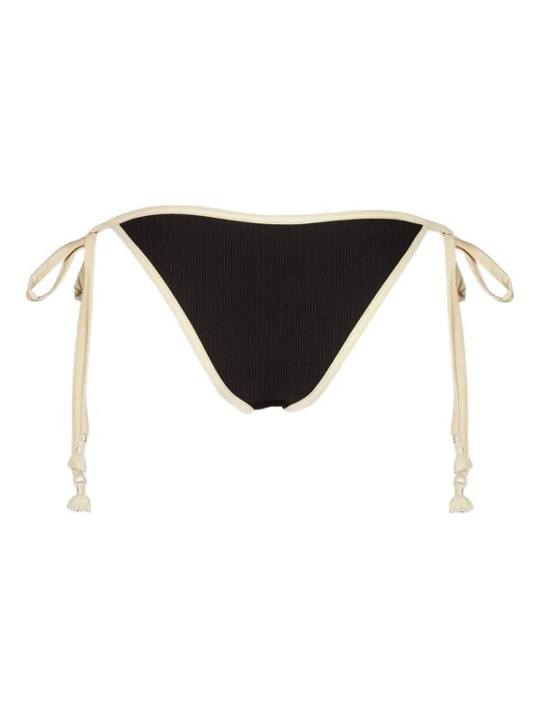 Johanna Ortiz Bikinislip met geribbelde afwerking - Zwart
