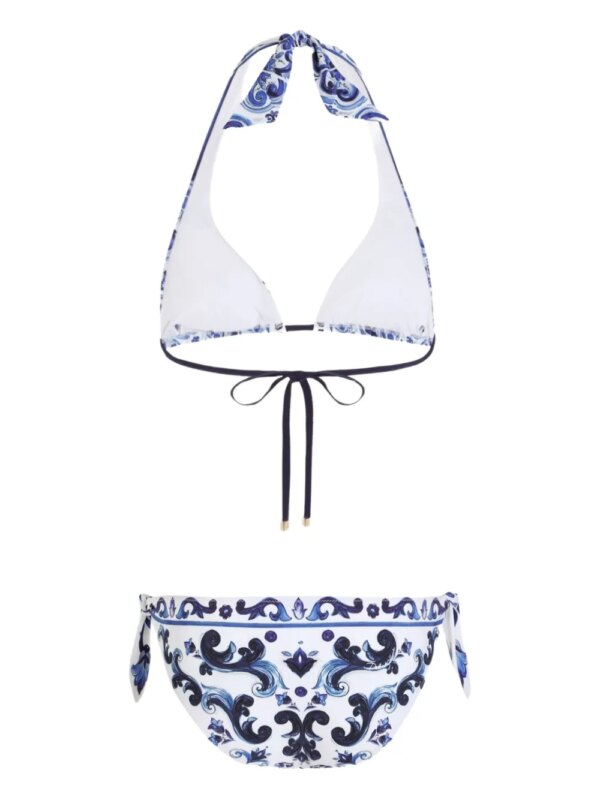 Dolce & Gabbana Bikini met Majolica-print - Blauw