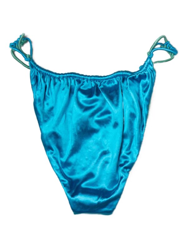 Isa Boulder Swinger tweekleurige satijnen bikinislip - Blauw