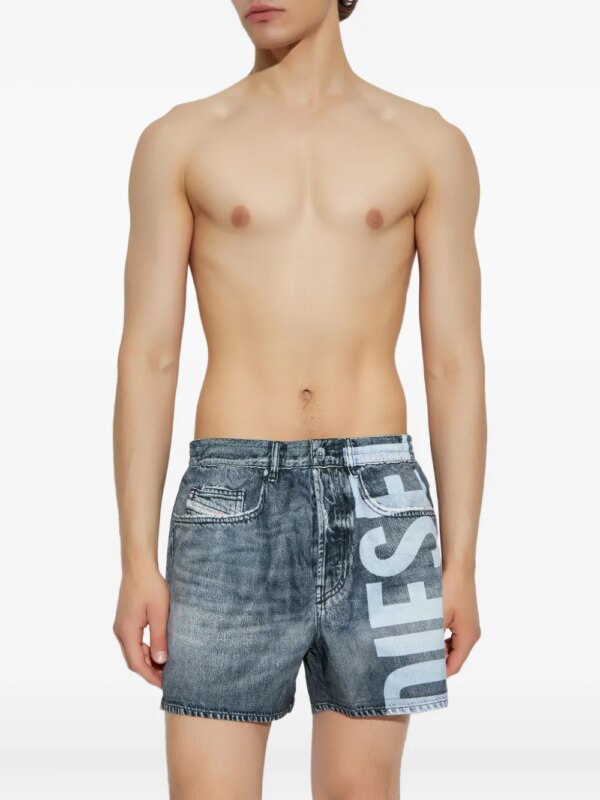 Diesel Zwembroek met logoprint - Blauw