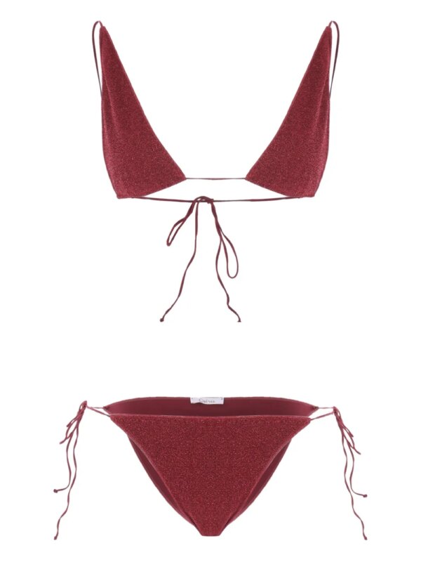 Oséree Lurex triangel bikini - Rood