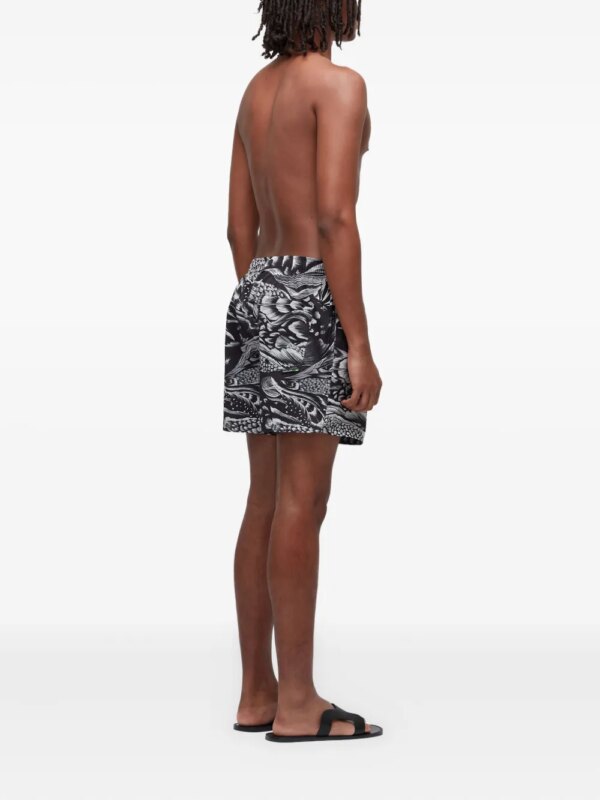 Osklen Zwembroek met Pirarucu-print - Zwart