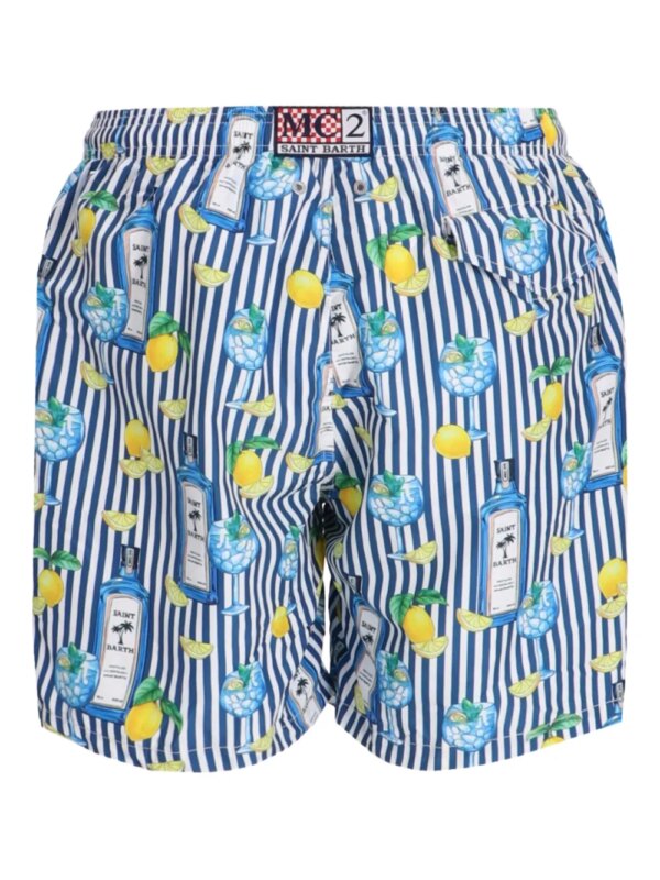 MC2 Saint Barth Gestreepte zwembroek - Blauw