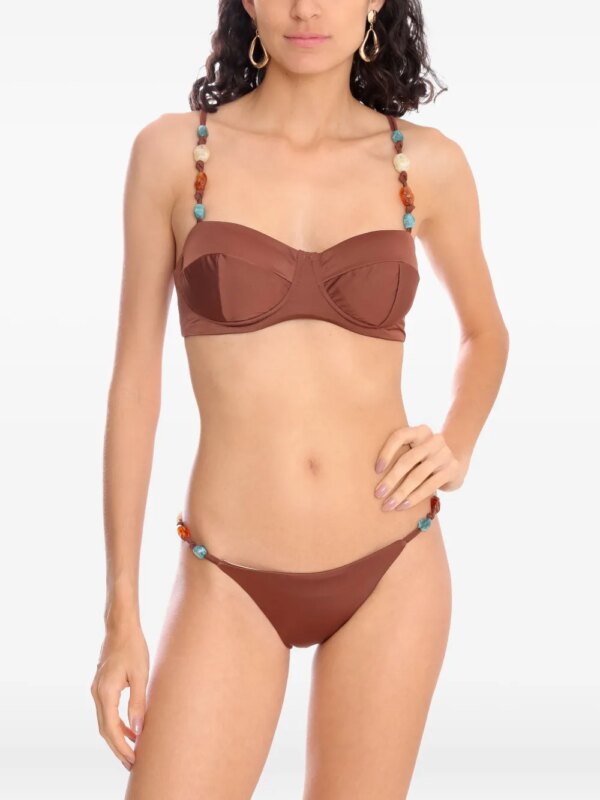 Brigitte Eva bikini met kralenbandje - Bruin