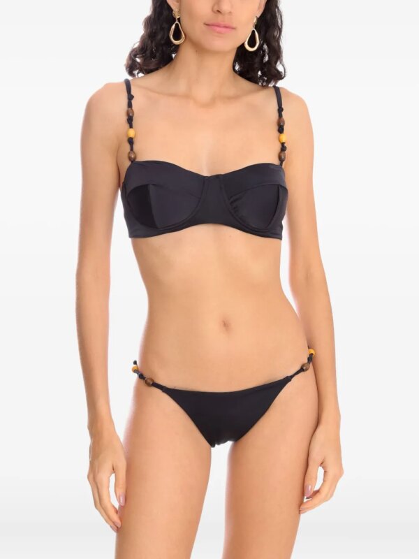 Brigitte Bikini met kralendetail - Zwart