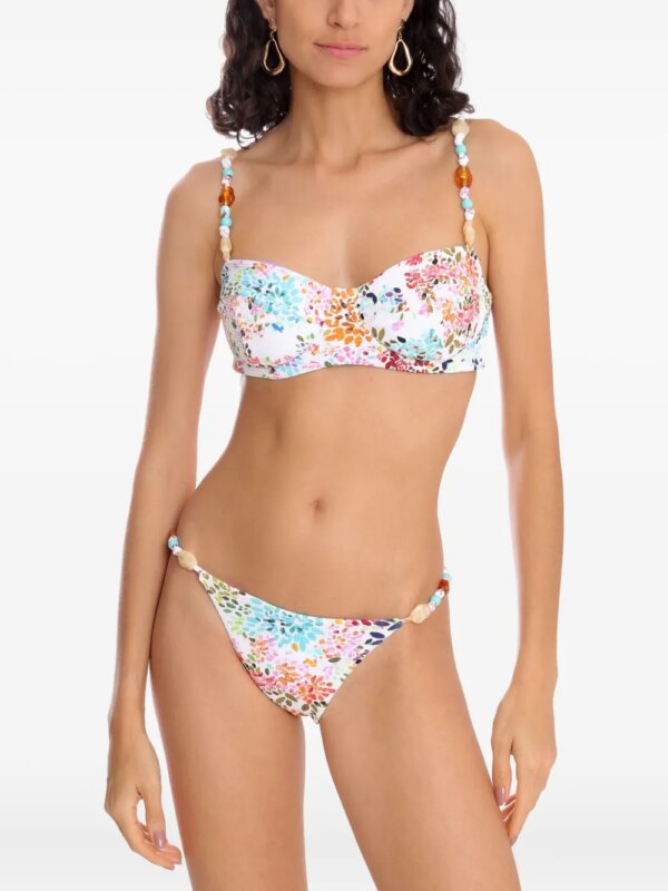 Brigitte Bikini met bloemenprint - Beige