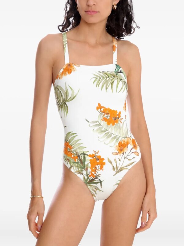 Brigitte Badpak met bloemenprint - Beige