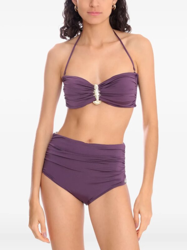 Brigitte High waist verfraaide bikini - Paars
