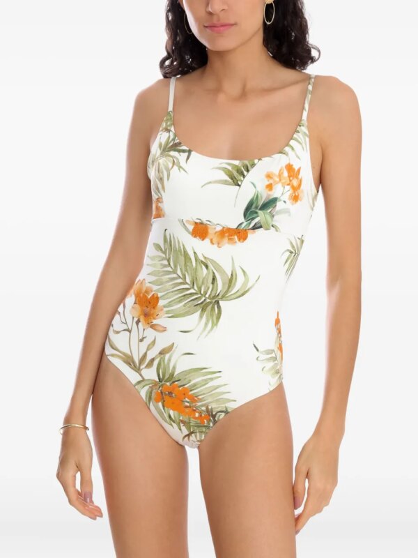 Brigitte Emilly badpak met bloemenprint - Wit