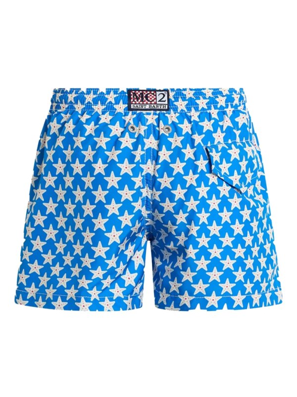 MC2 Saint Barth Kids Zwembroek met zeesterprint - Blauw