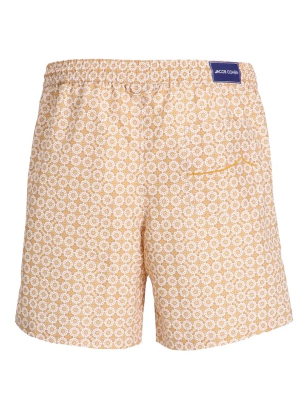 Jacob Cohën Zwembroek met bloemenprint - Beige
