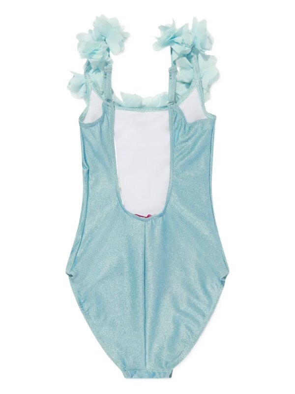 SELINIACTION KIDS Badpak verfraaid met bloemen - Blauw