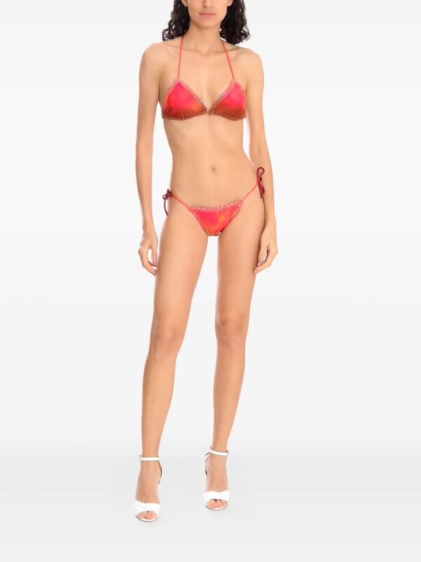 Amir Slama Gehaakte bikini met tie-dye print - Rood