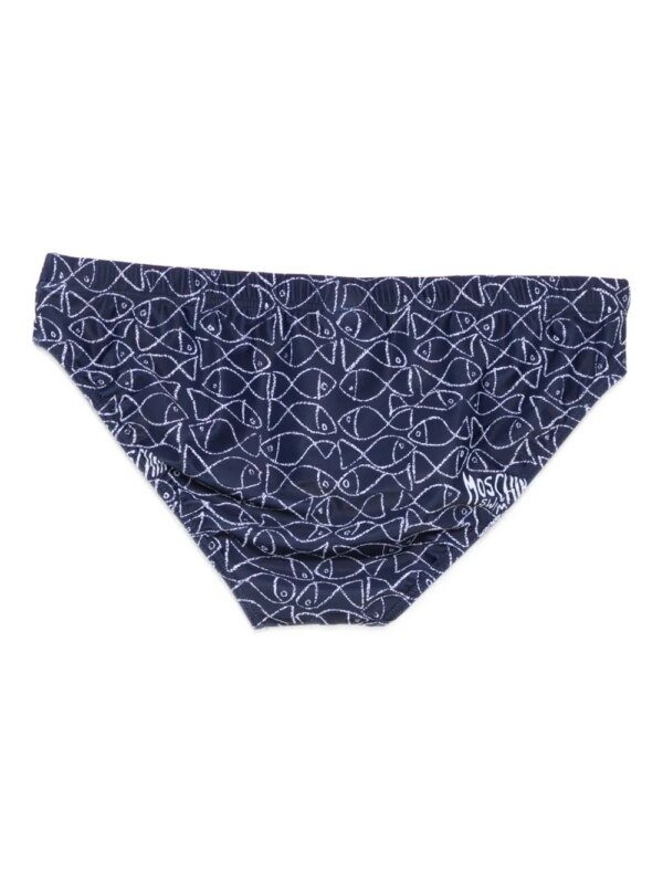Moschino Zwembroek met vissenprint - Blauw