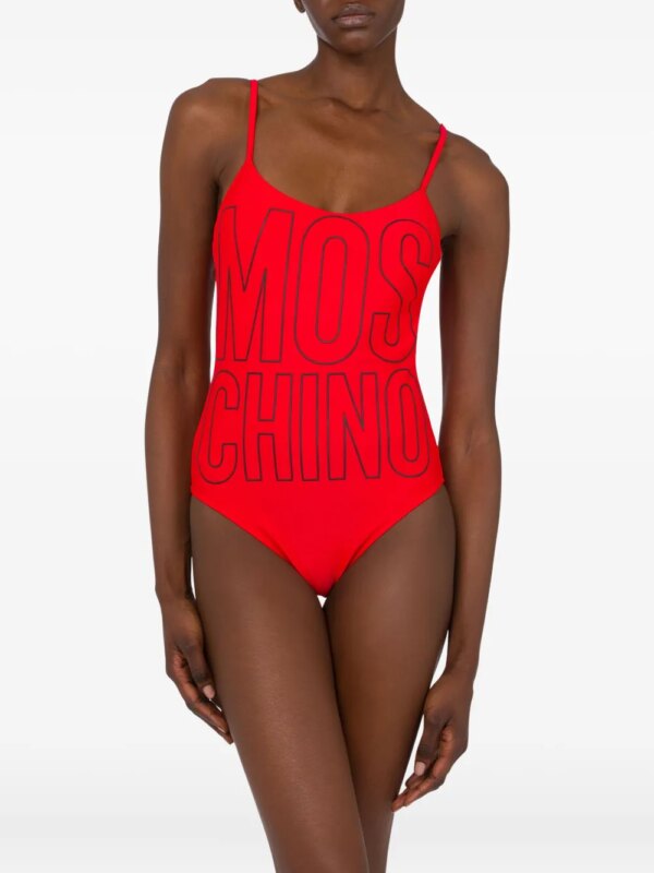 Moschino Badpak met logoprint - Rood
