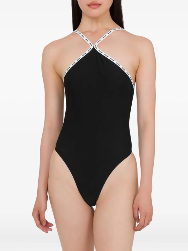 Moschino Badpak met gekruiste rugbandjes - Zwart