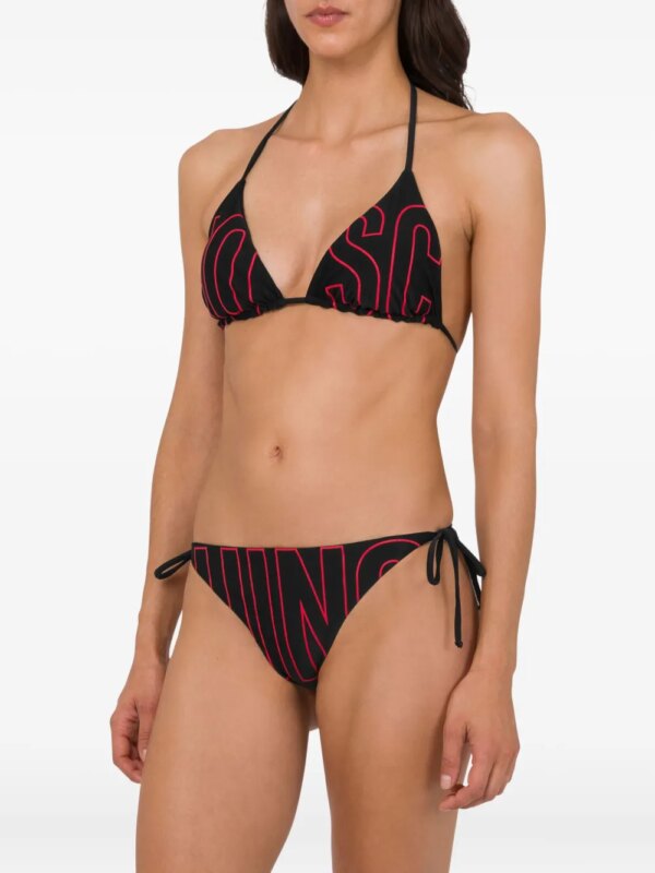 Moschino Bikini met logoprint - Zwart