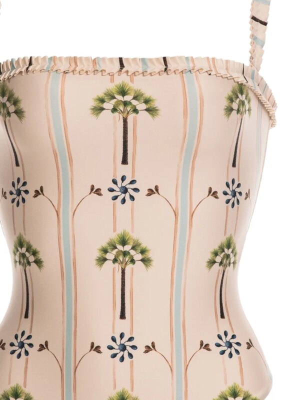 Agua By Agua Bendita Limón Moriche badpak met palmboom en ruches - Wit