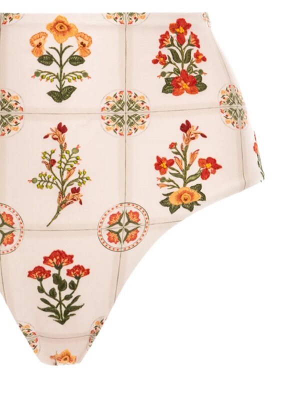 Agua By Agua Bendita Magenta Canna high waist bikinislip met bloemenprint - Wit