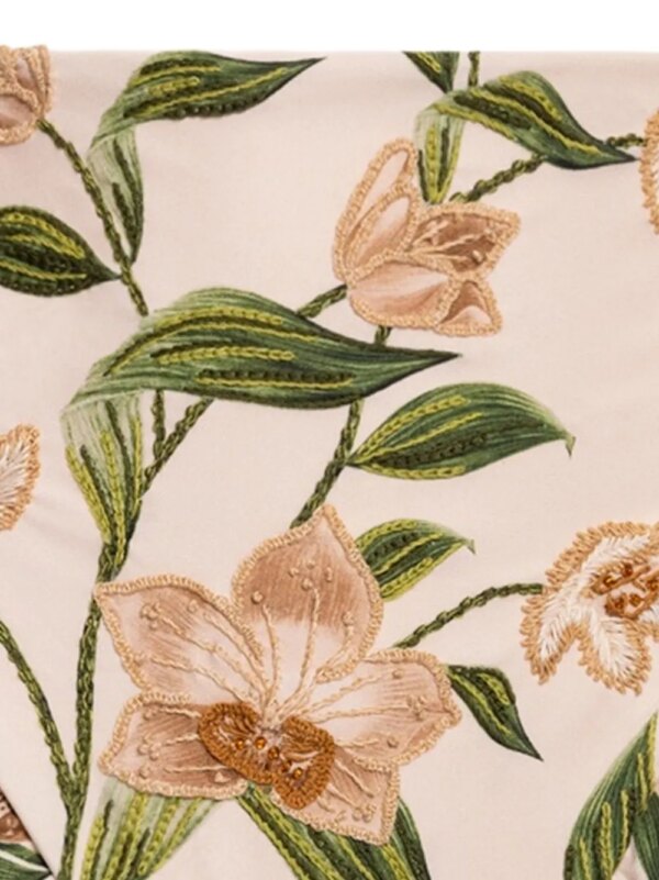 Agua By Agua Bendita Bikinislip met bloemenprint en ruches - Beige