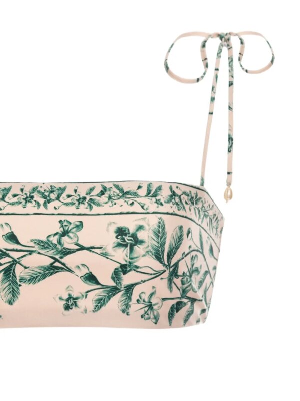 Agua By Agua Bendita Primavera Ceiba bikinitop met gestrikt bandje en bloemenprint - Wit