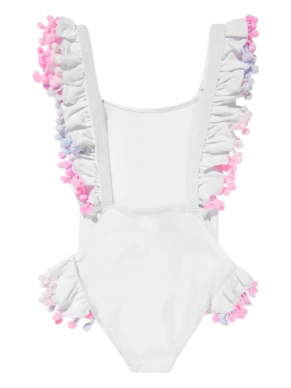 SELINIACTION KIDS Badpak met pompon en ruches - Wit