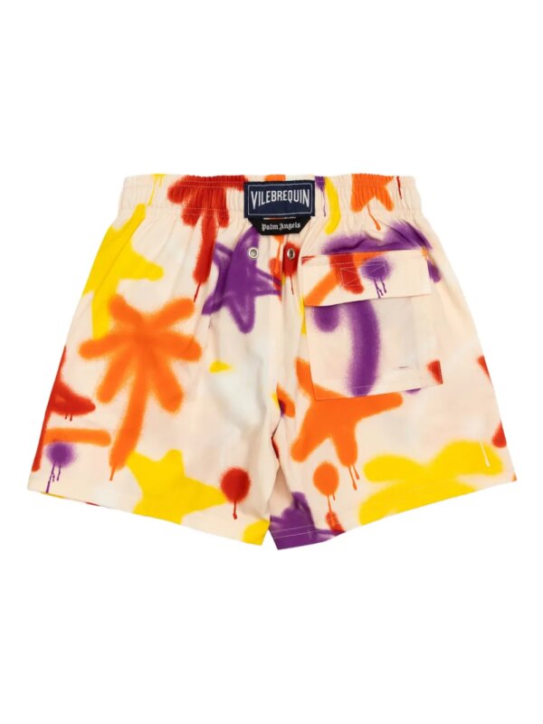 Palm Angels Kids x Vilebrequin zwembroek met verfspray-effect - Beige