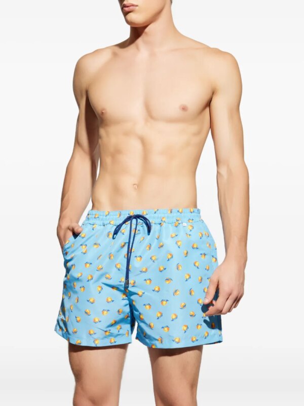 Paul Smith Zwembroek met perzikprint - Blauw