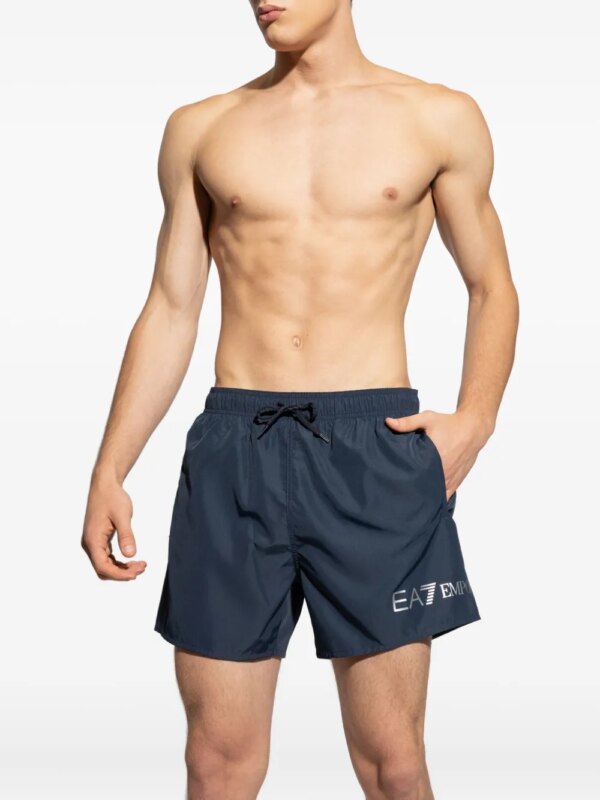 Ea7 Emporio Armani Zwembroek met logoprint - Blauw