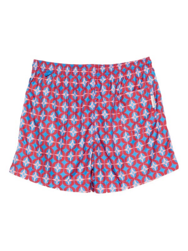 PENINSULA SWIMWEAR Zwembroek met geometrische print - Rood