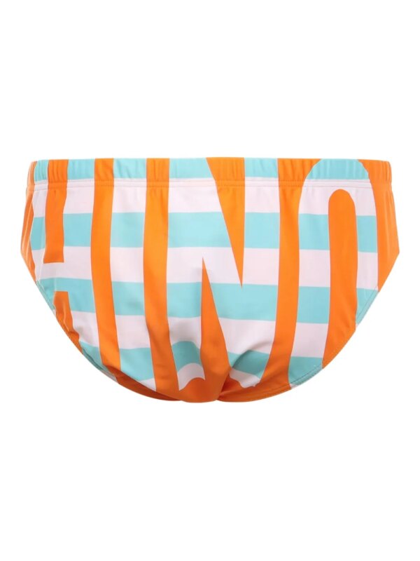 Moschino Zwembroek met logoprint - Oranje