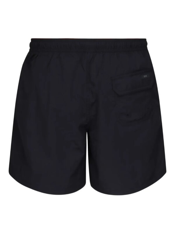 Fay Zwembroek met elastische tailleband en paspelzak - Zwart