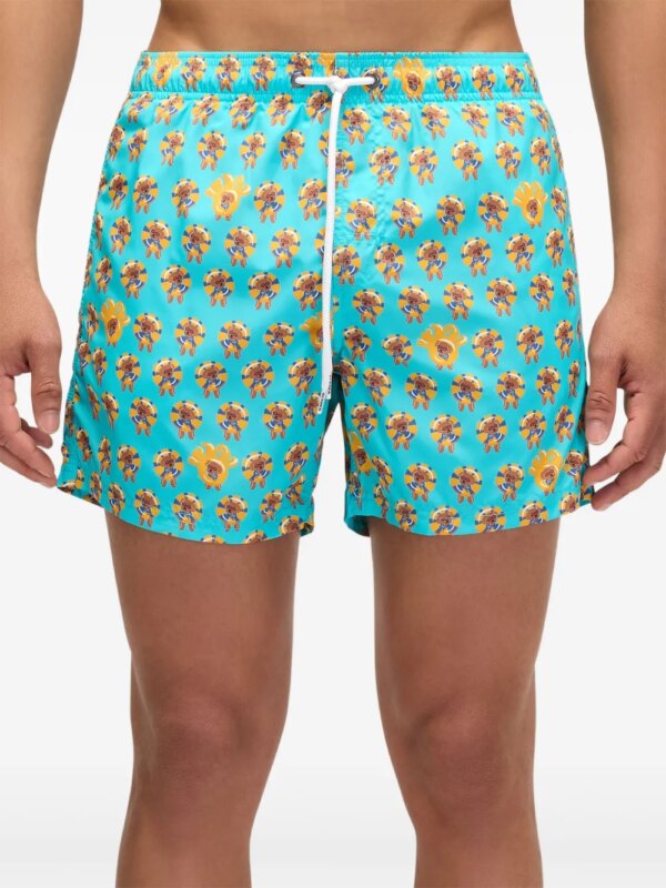 Sundek x Pelo Foundation zwembroek met hondenprint - Groen