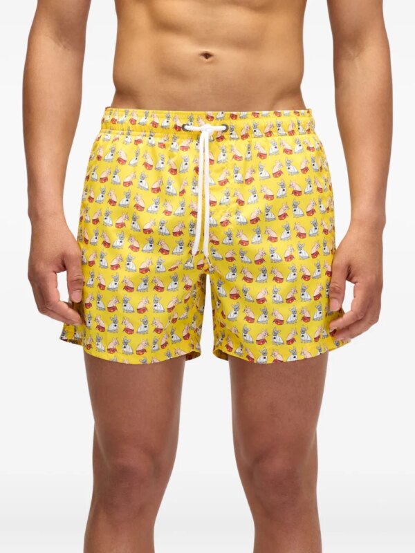 Sundek x Pelo Foundation zwembroek met hondenprint - Geel