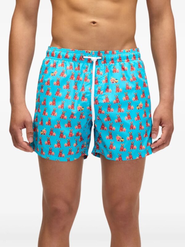 Sundek x Pelo Foundation zwembroek met hondenprint - Blauw