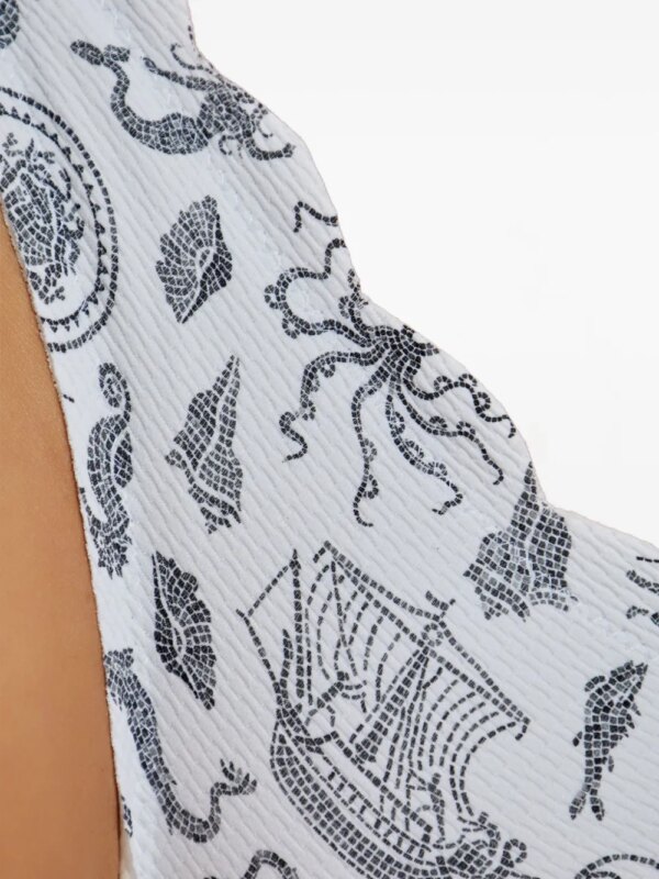 Marysia Gewelfde bikinislip met cameoprint - Wit