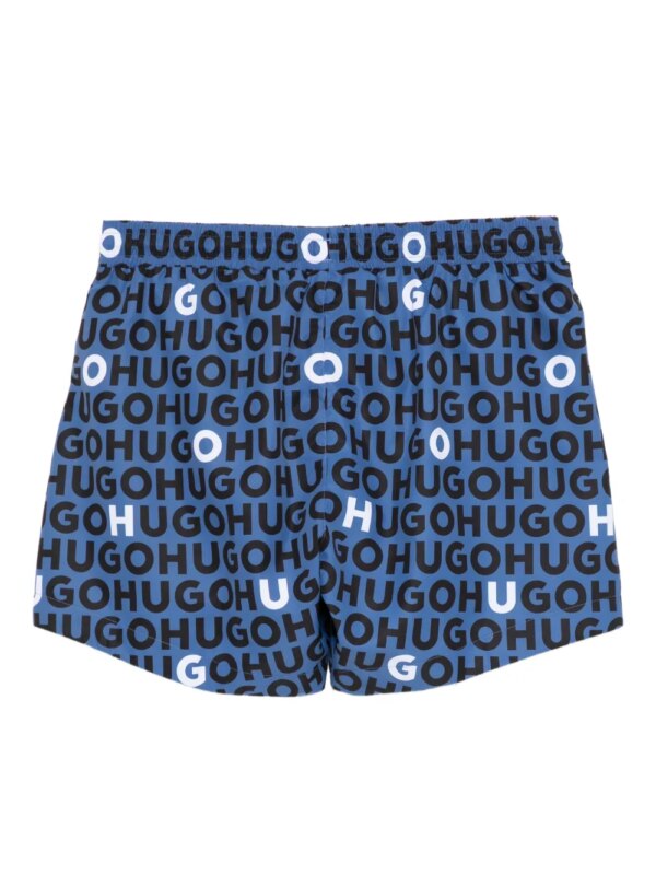 HUGO Zwembroek met logoprint - Blauw