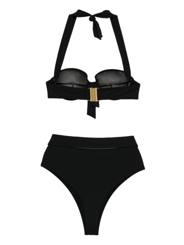 Balmain Bikini met halternek en ceintuur - Zwart