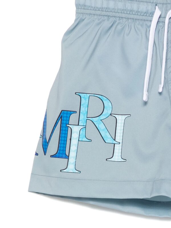 AMIRI KIDS Zwembroek met logoprint en trekkoord - Blauw