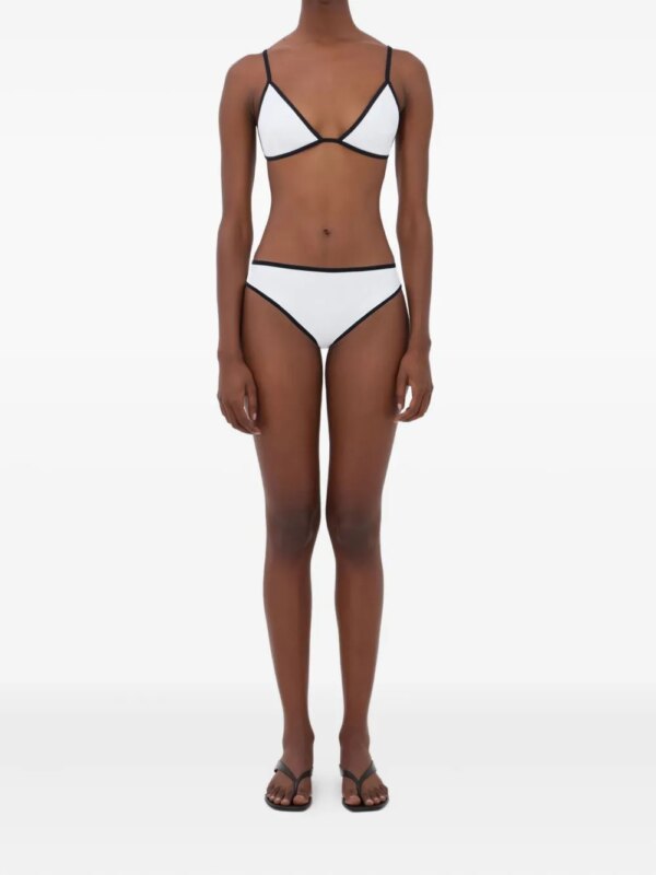 LouLou de Saison Bikinislip met contrasterende afwerking - Wit
