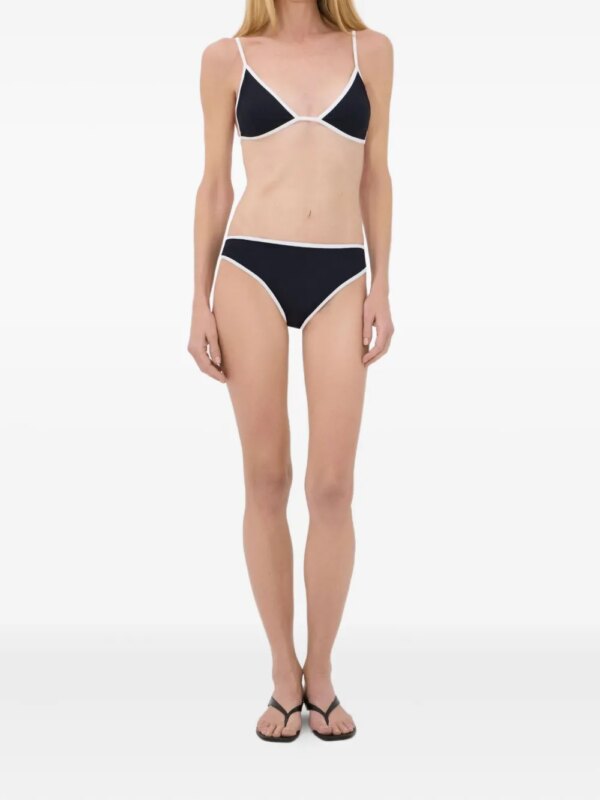 LouLou de Saison Sofia bikinislip met contrasterende afwerking - Zwart
