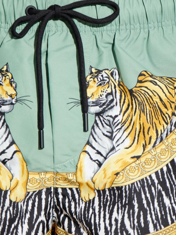 Versace Shorts met tijgerprint - Groen