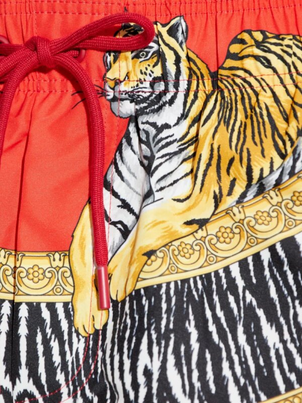 Versace Shorts met tijgerprint - Rood