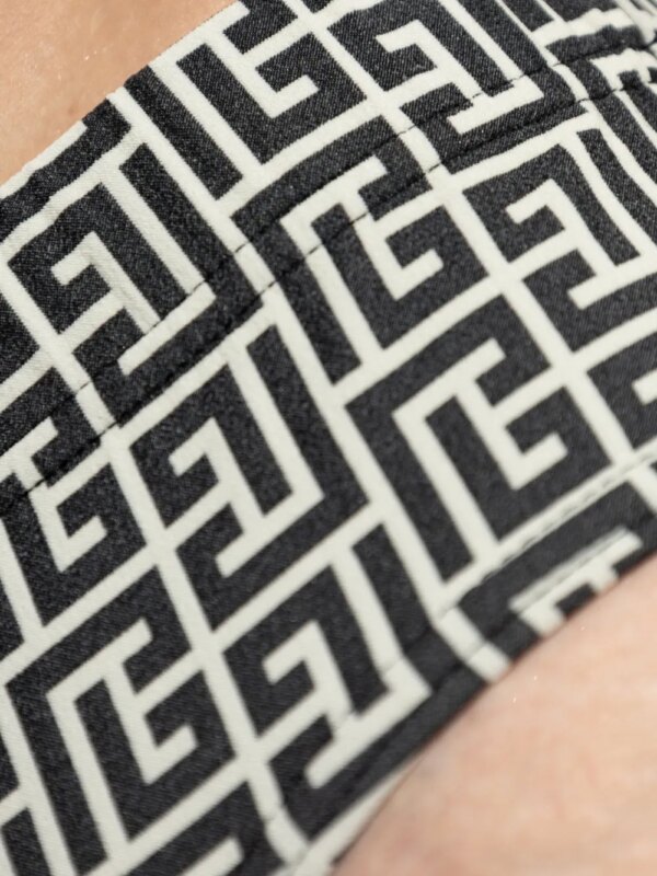 Balmain Zwembroek met geometrisch patroon - Zwart