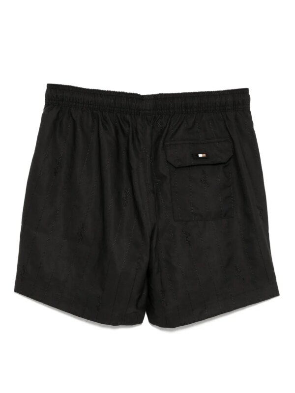 BOSS Zwembroek met geborduurd logo - Zwart