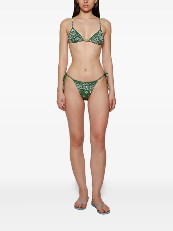 TROPIC OF C Bikinislip met paisley-print en strikken - Groen