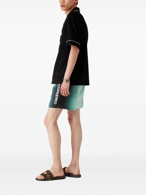 Casablanca Zwembroek met ombré-effect en monogram - Groen